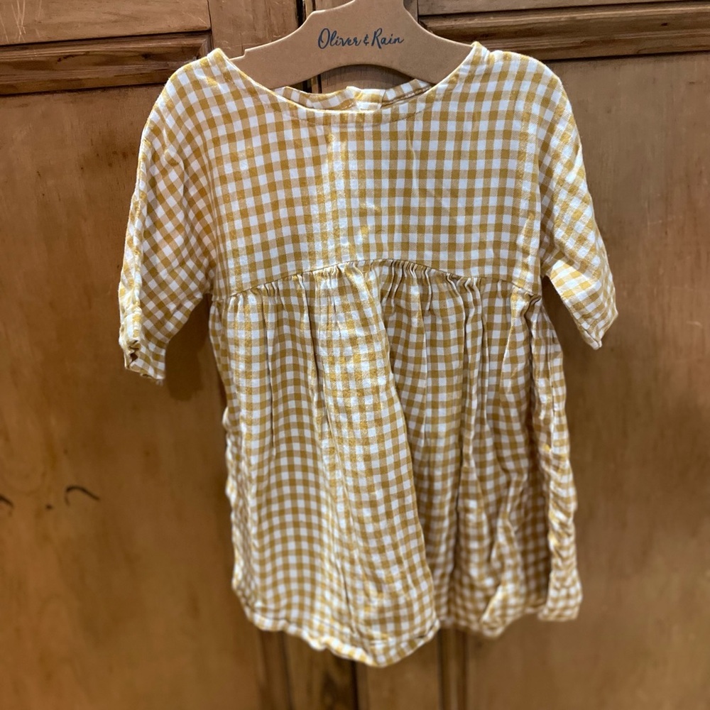 Yellow Gingham Kids Top